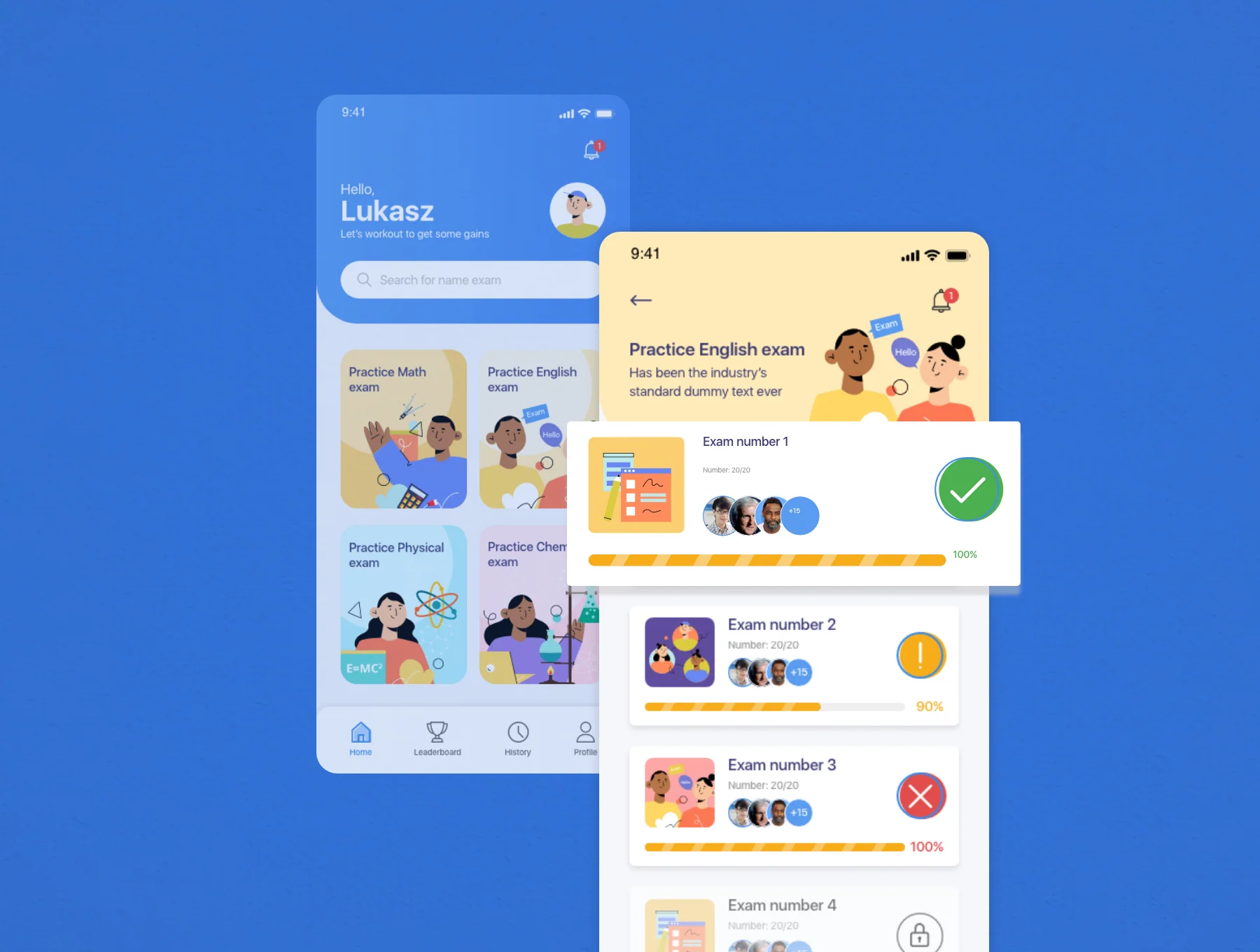 My Exam app UI kit 3