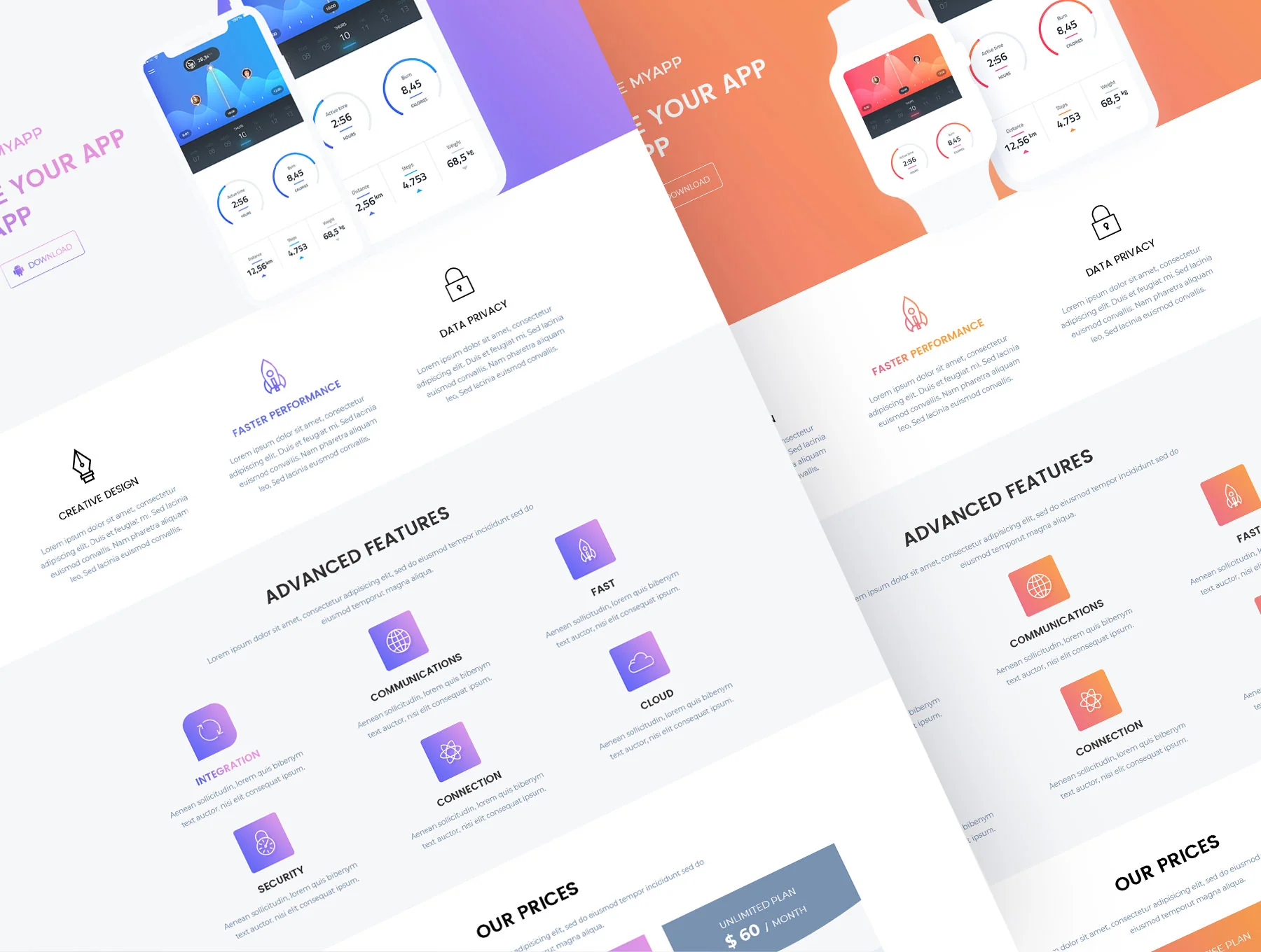 Myapp - App Promotional Landing Page Template 3