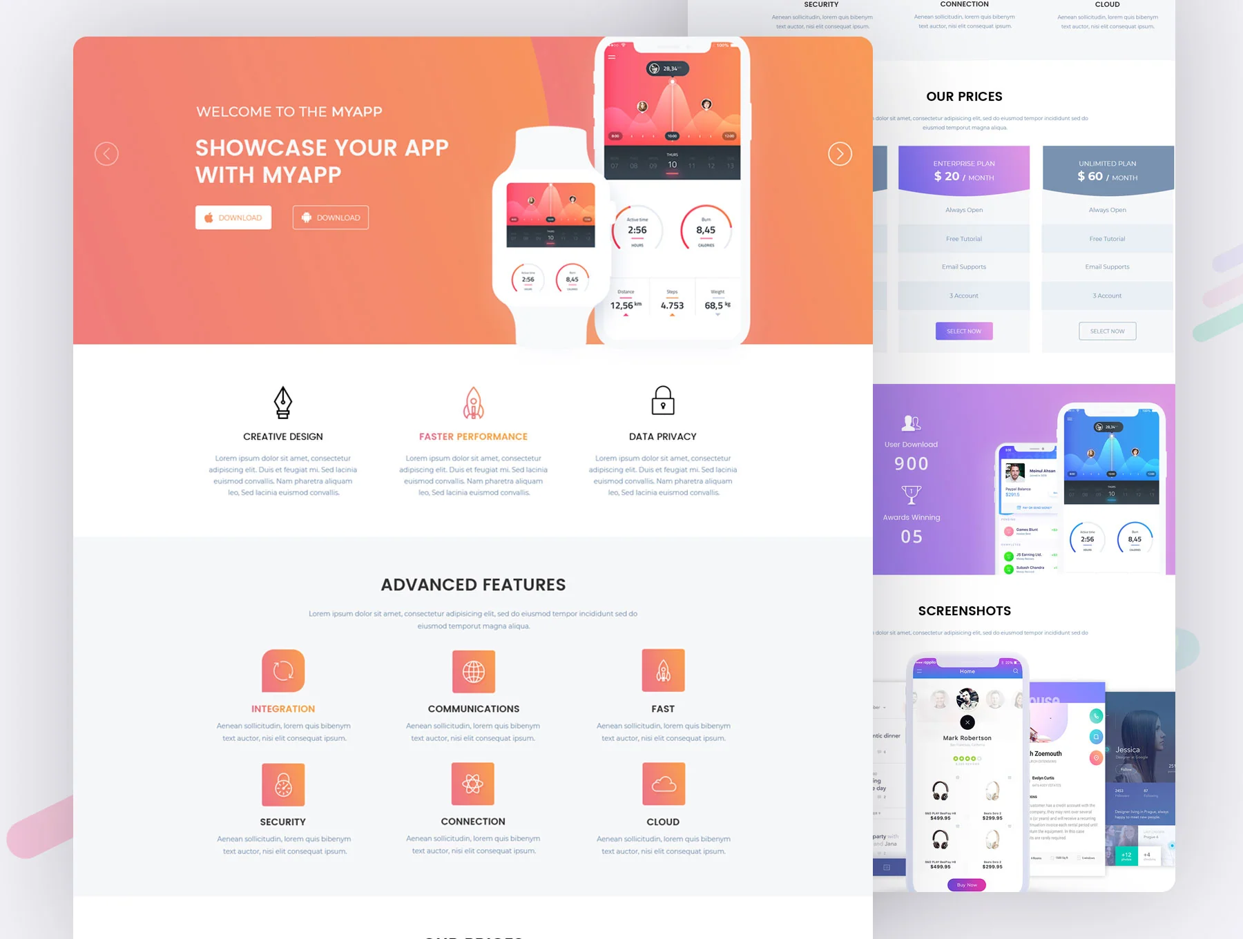 Myapp - App Promotional Landing Page Template 5