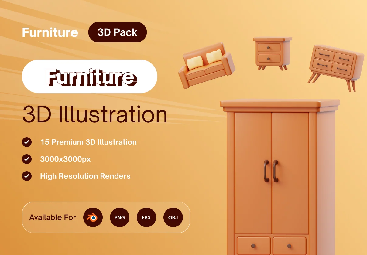 MYFURNITURE: 3D Furniture Icons
