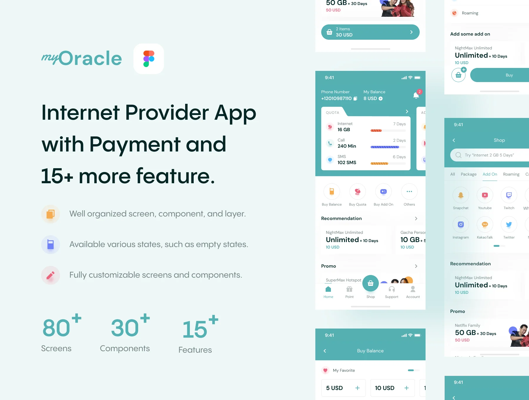 myOracle - Internet Provider App UI Kit