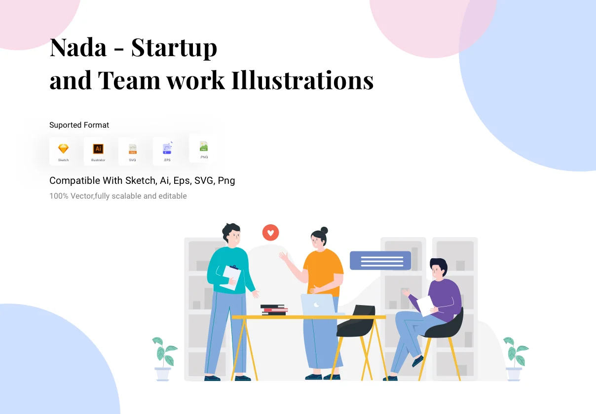 Nada - Startup & Team work Illustrations