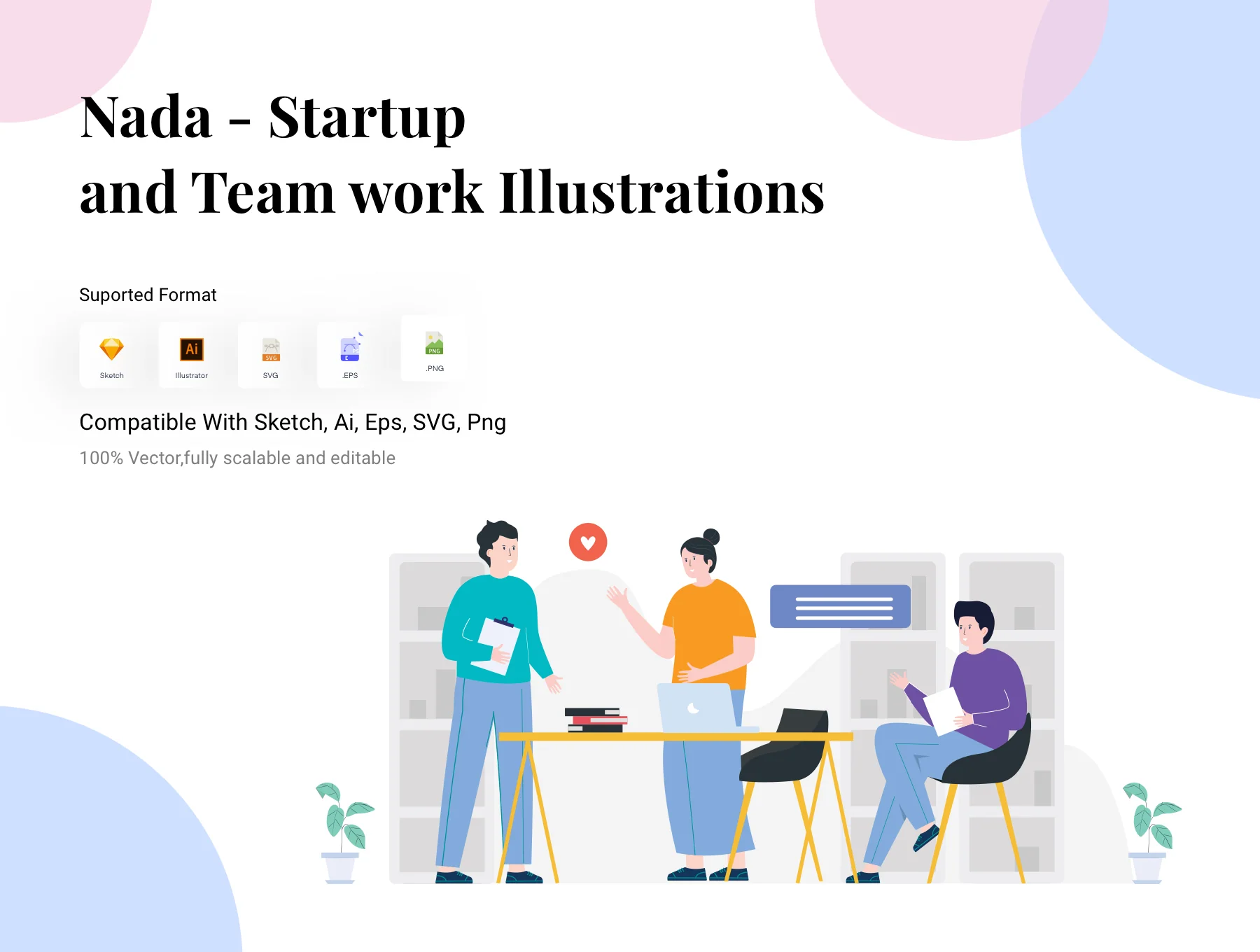 Nada - Startup & Team work Illustrations