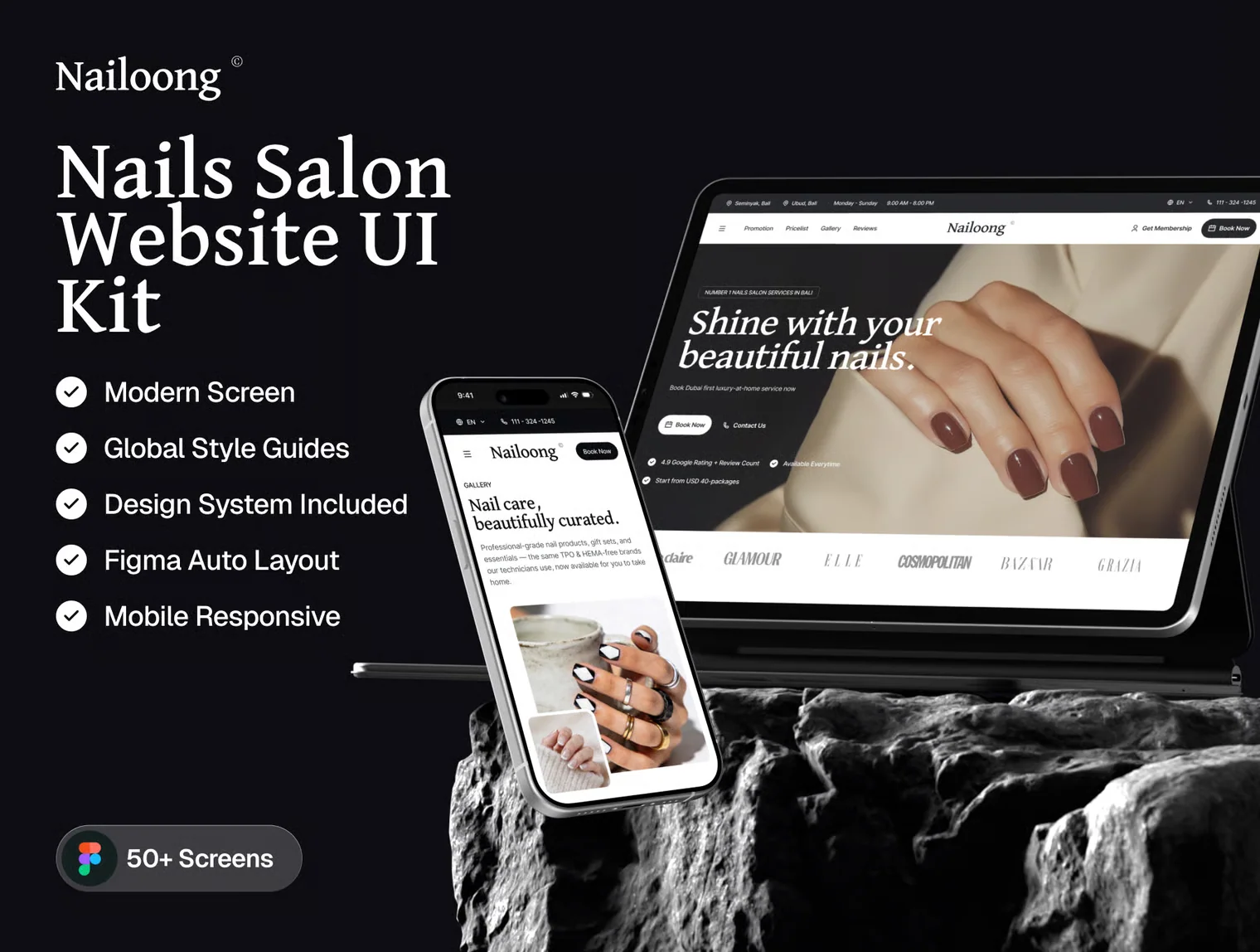 Nailoong - Nails Salon Website UI Kit