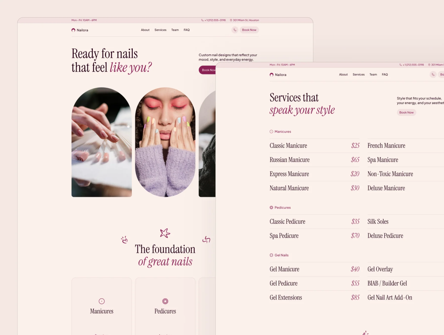 Nailora – Nail Studio Website 2
