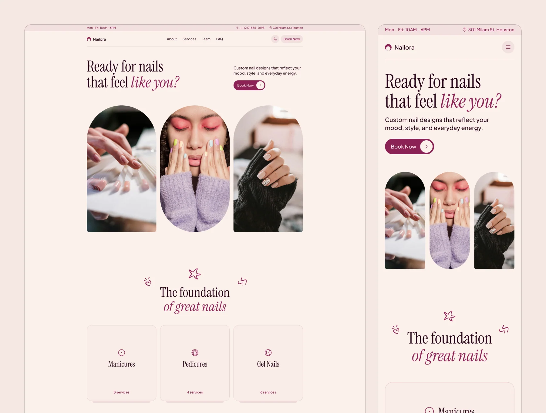 Nailora – Nail Studio Website 3