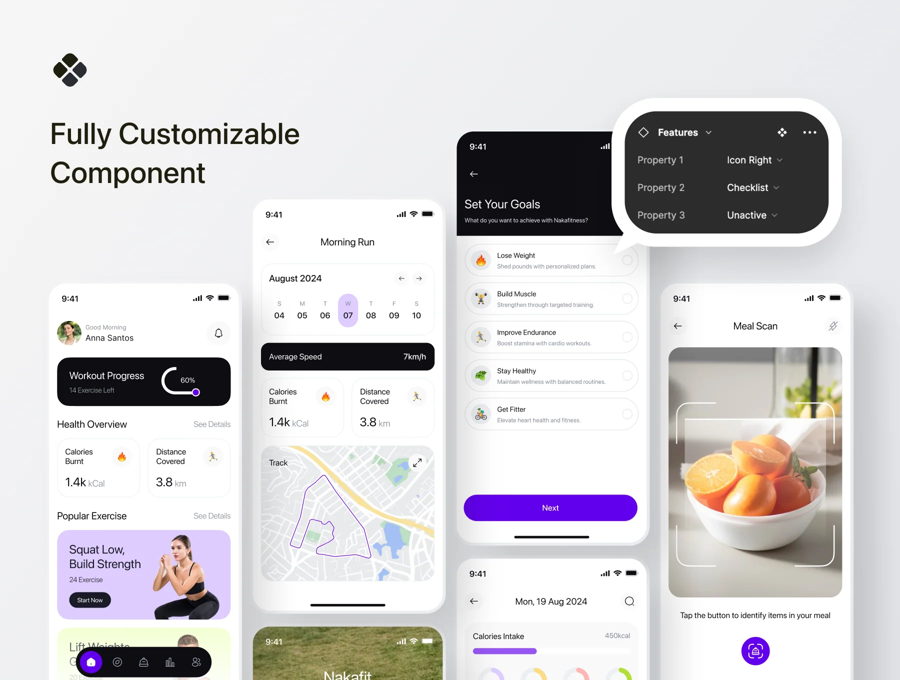 Nakafit - Health and Fitness Tracker Mobile App UI Kit 2