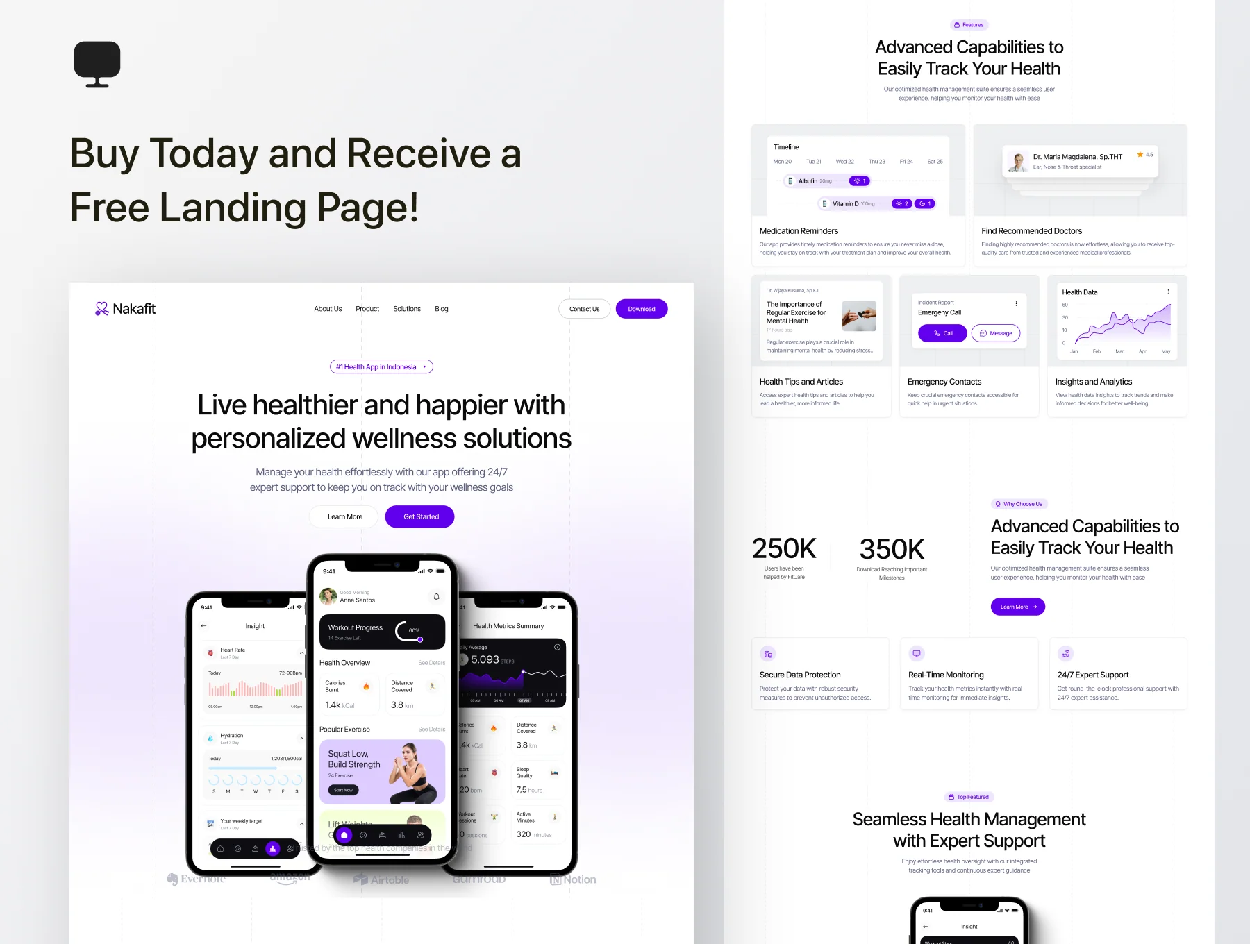 Nakafit - Health and Fitness Tracker Mobile App UI Kit 3