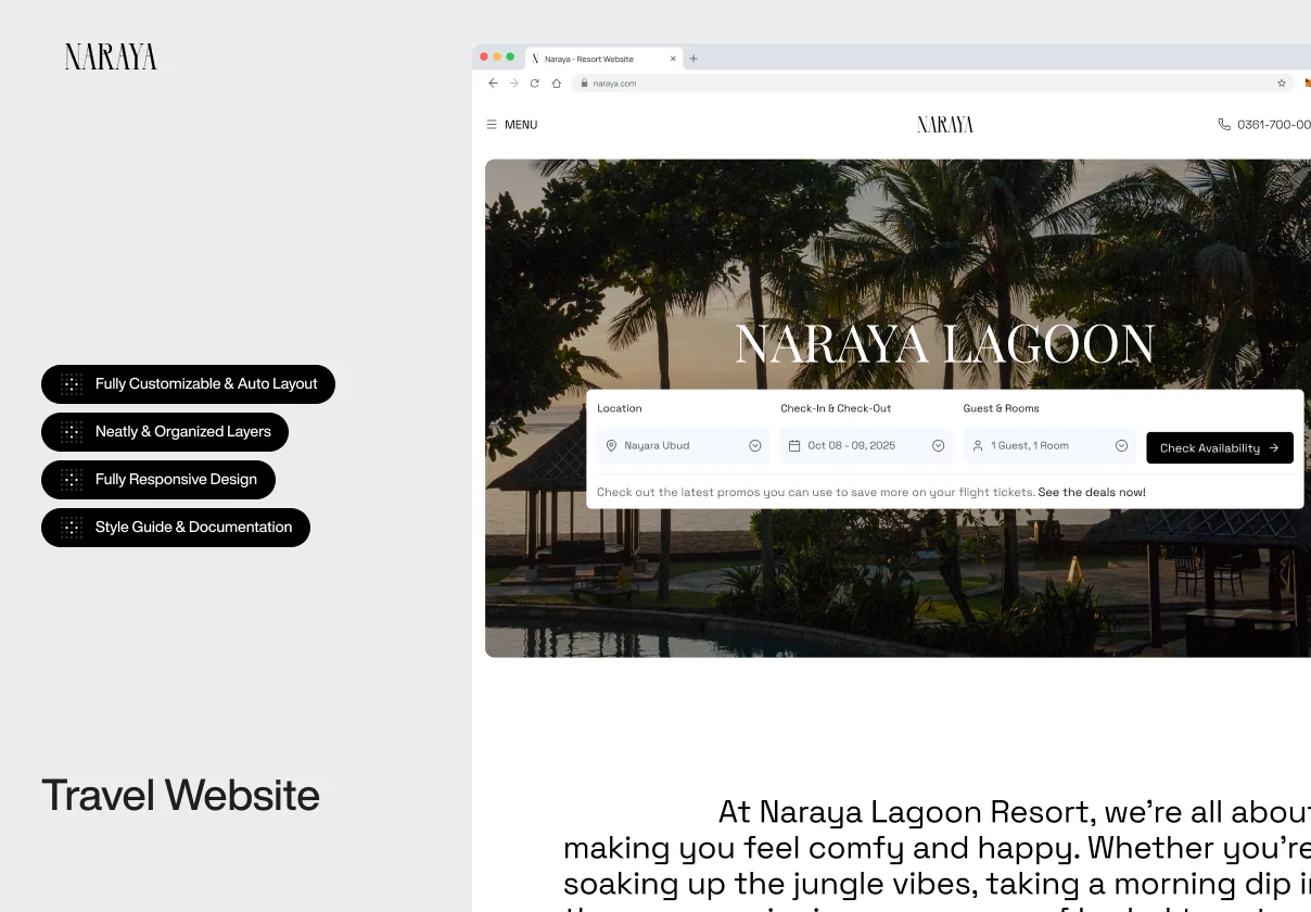 Naraya Lagoon - Travel Website