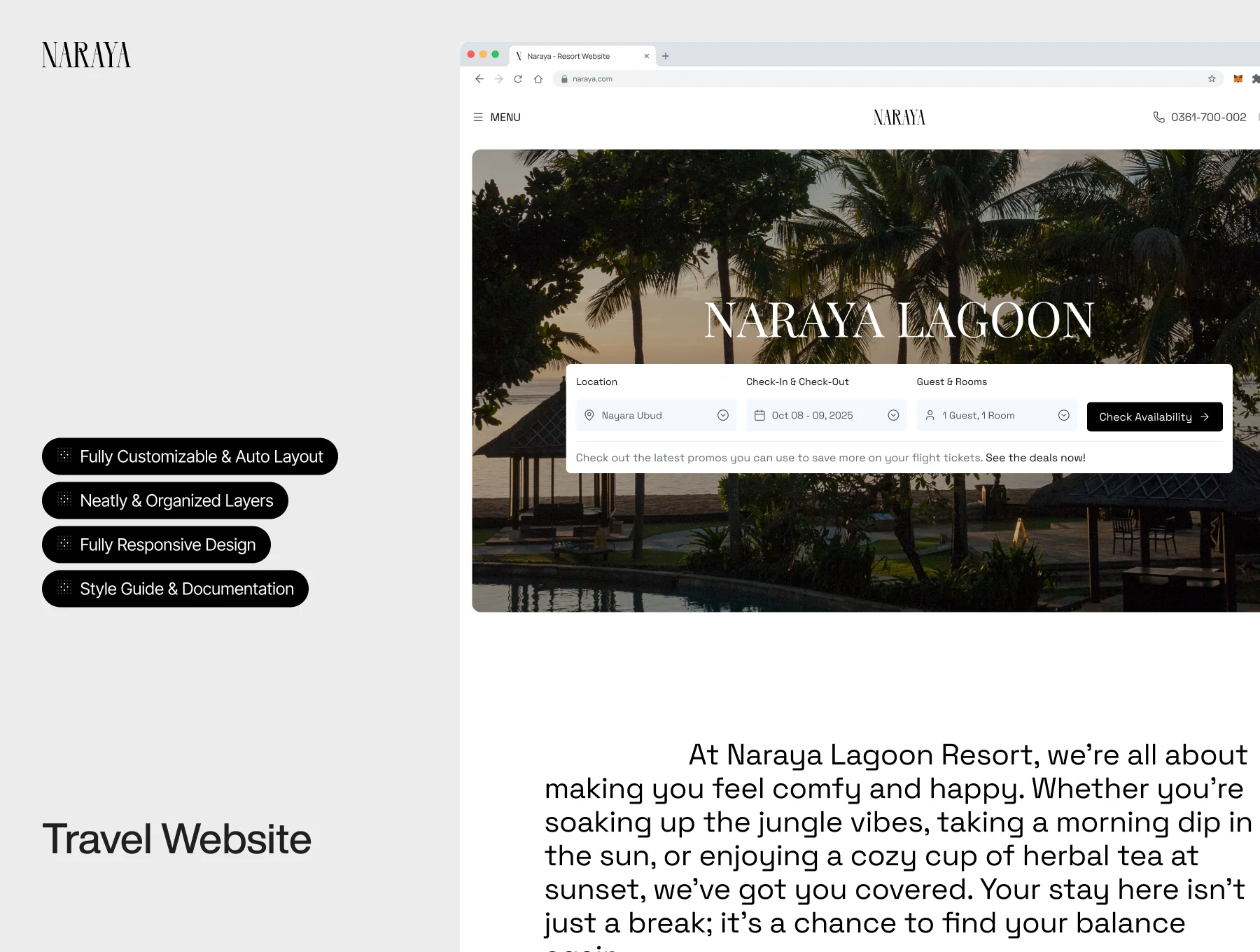Naraya Lagoon - Travel Website
