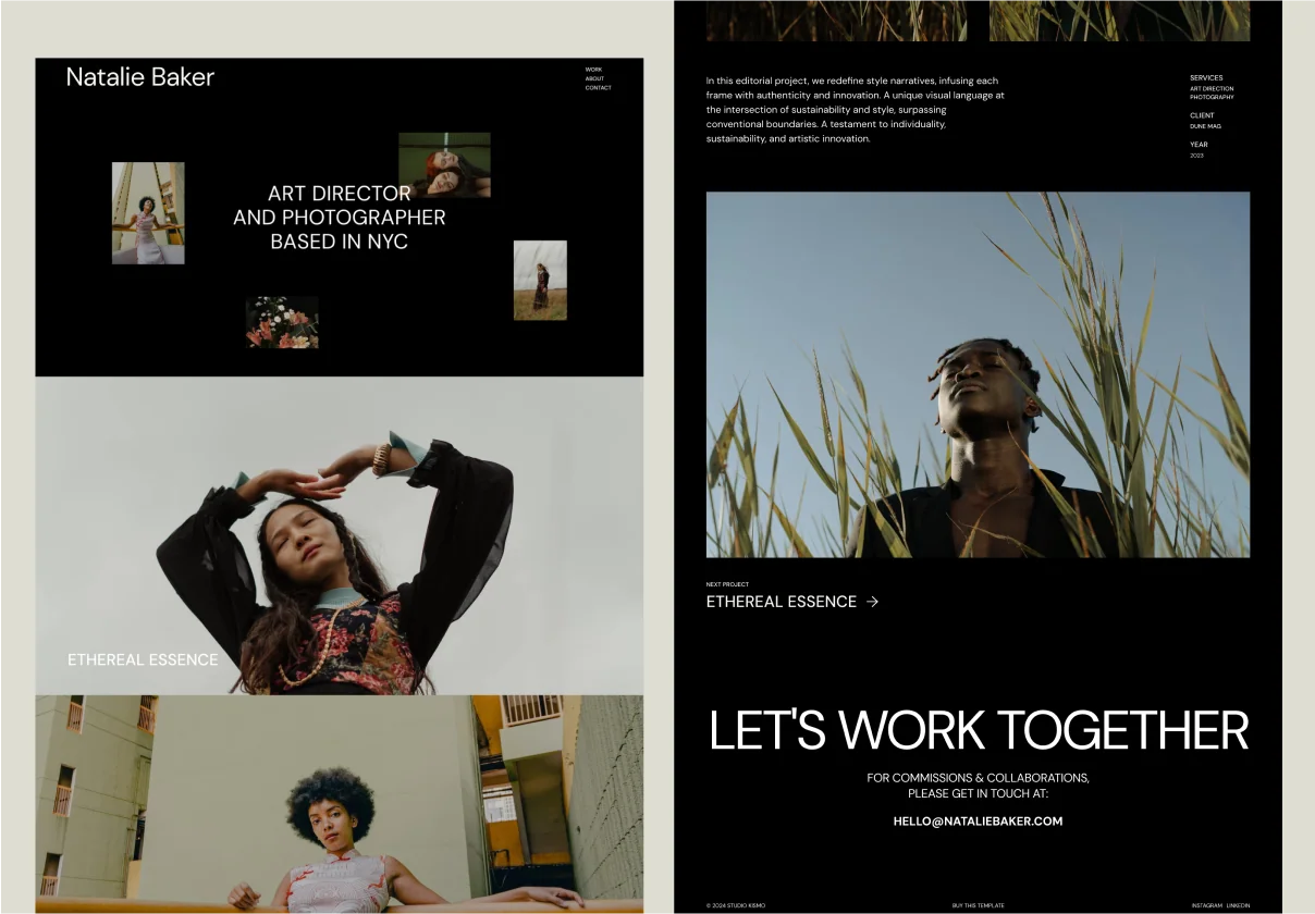 Natalie – Framer Portfolio Template
