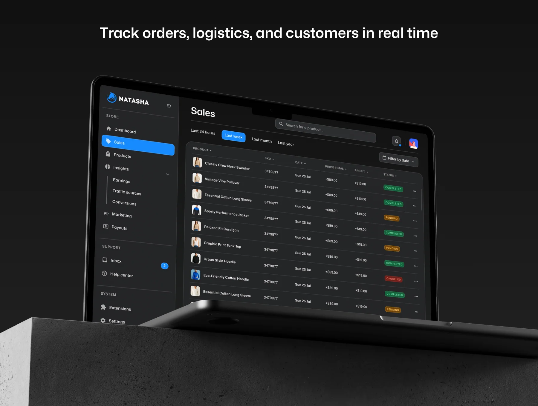 Natasha -  Web Dashboard UI Kit 3