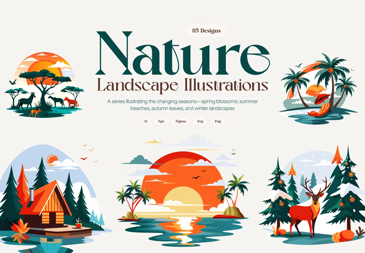 Nature Landscape Illustrations