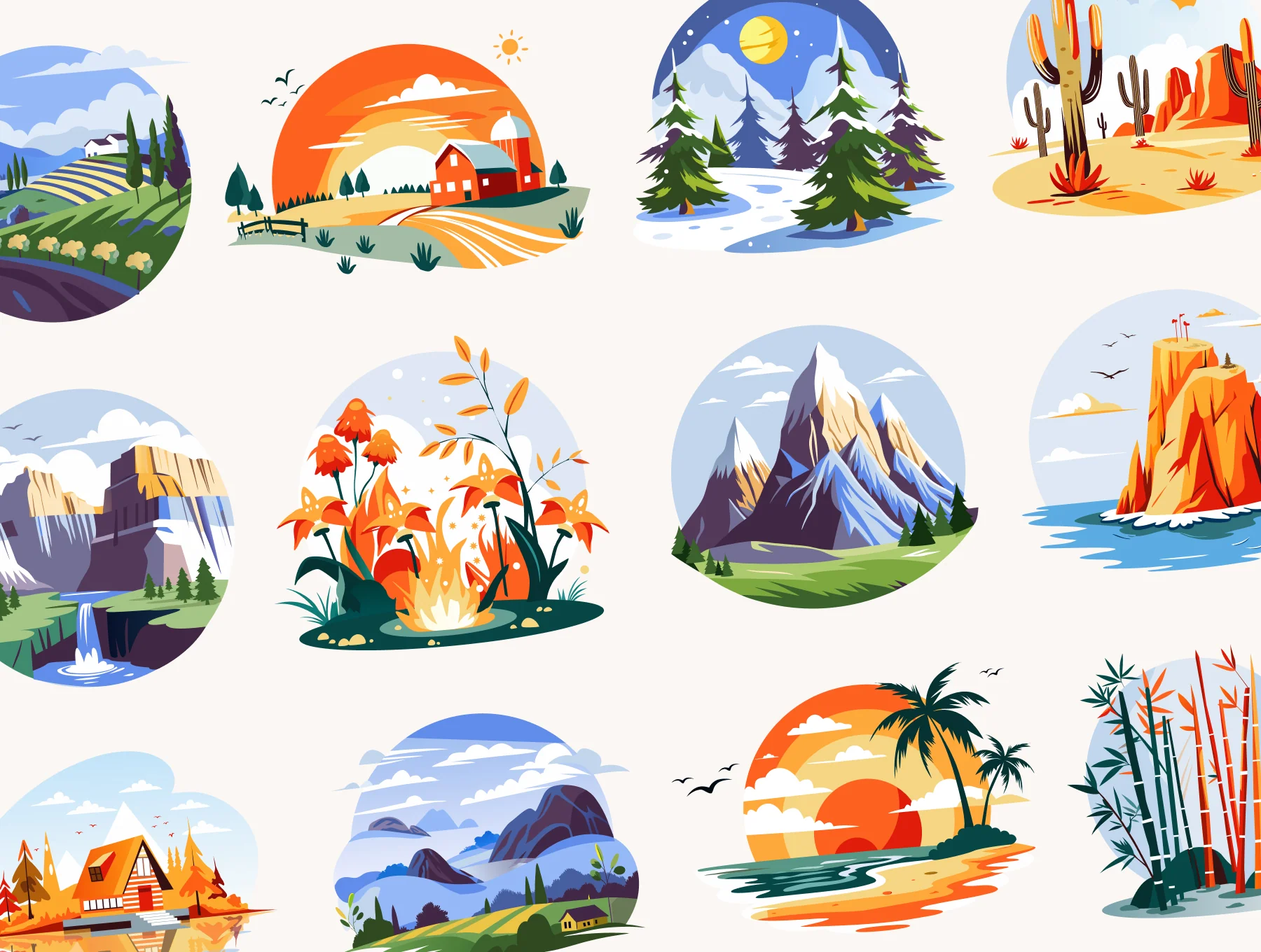 Nature Landscape Illustrations