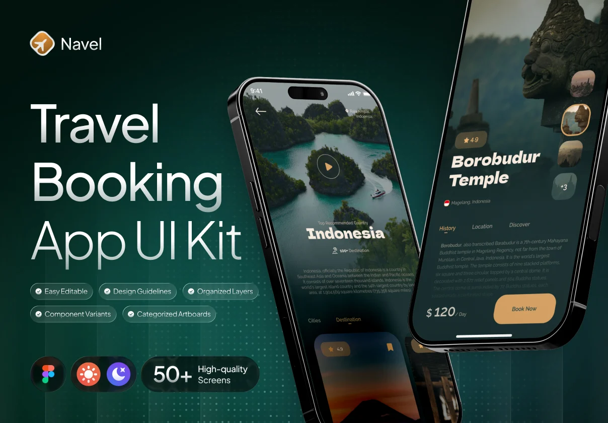 Navel - Nature Travel Booking App UI Kit