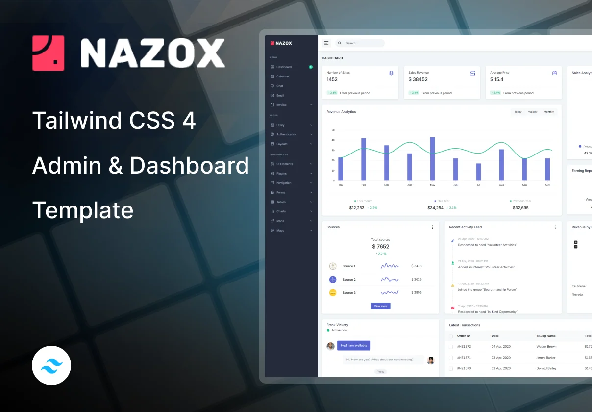 Nazox - Admin & Dashboard Tailwind CSS 4 Template