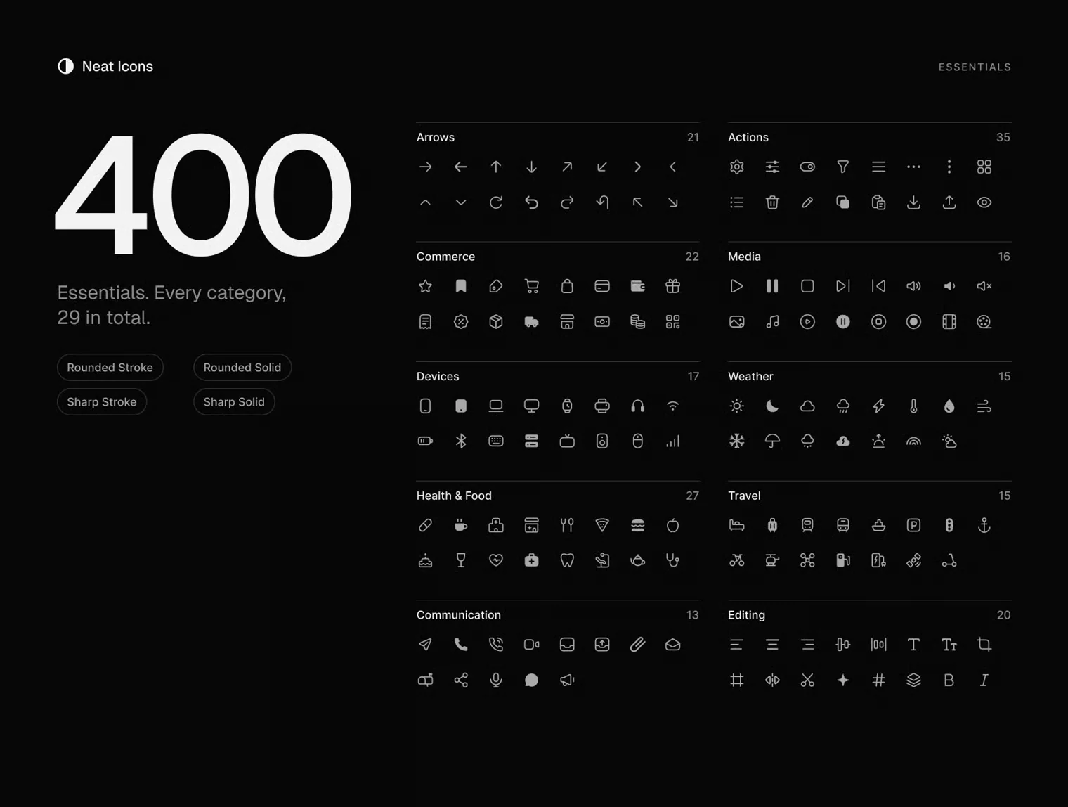 Neat Icons Essentials - 400 Figma Icons in 4 Styles 3