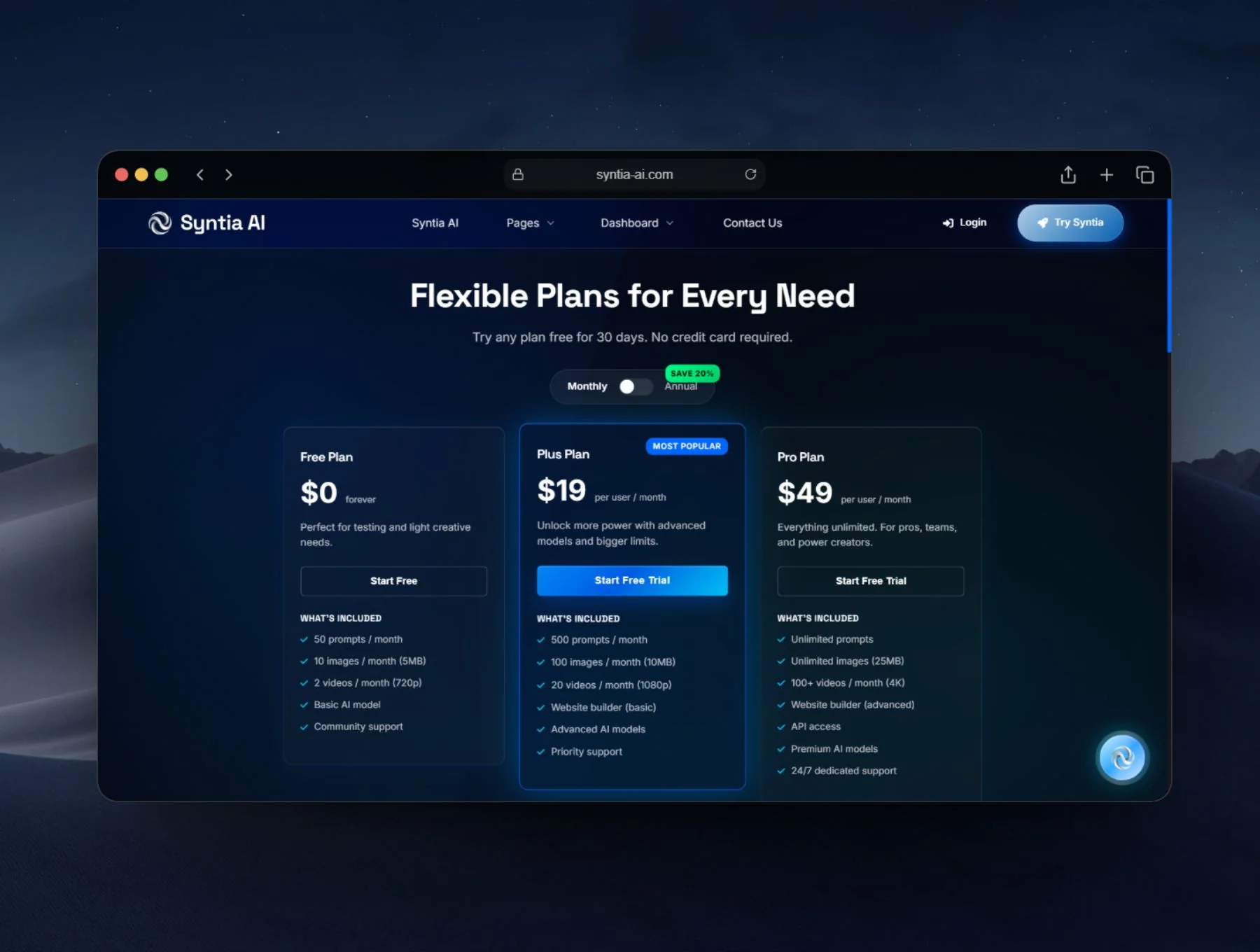 Syntia AI | Next-Gen AI SaaS Platform 5