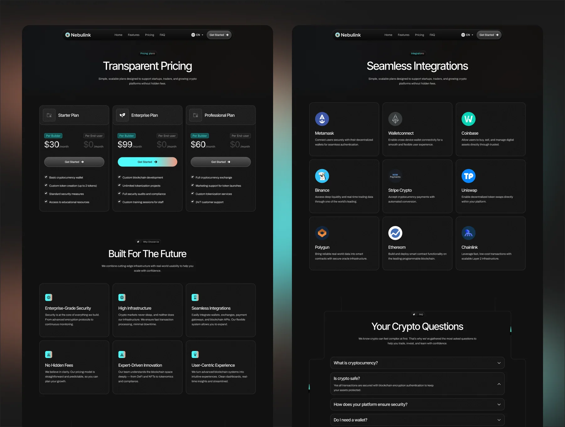Nebulink — Crypto SaaS Template 3
