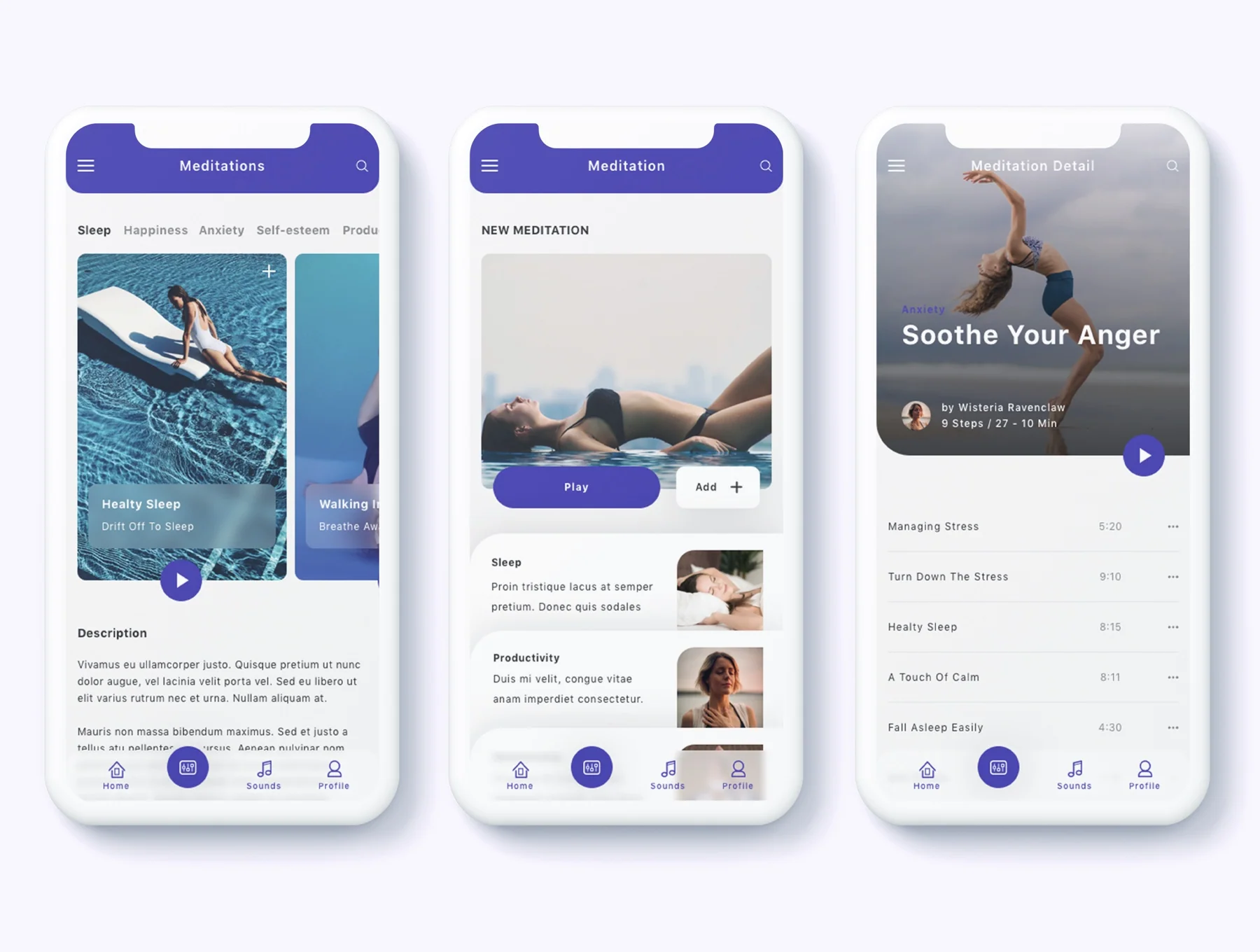 Neco - Meditation and ASMR App Ui Kit 4