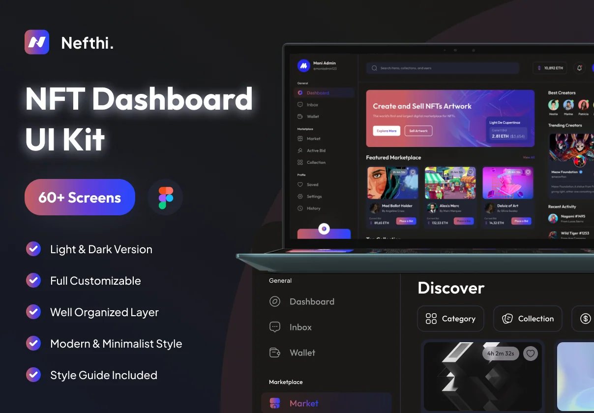 Nefthi - NFT Dashboard UI Kit