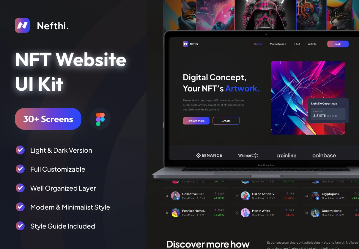 Nefthi - NFT Website UI Kit