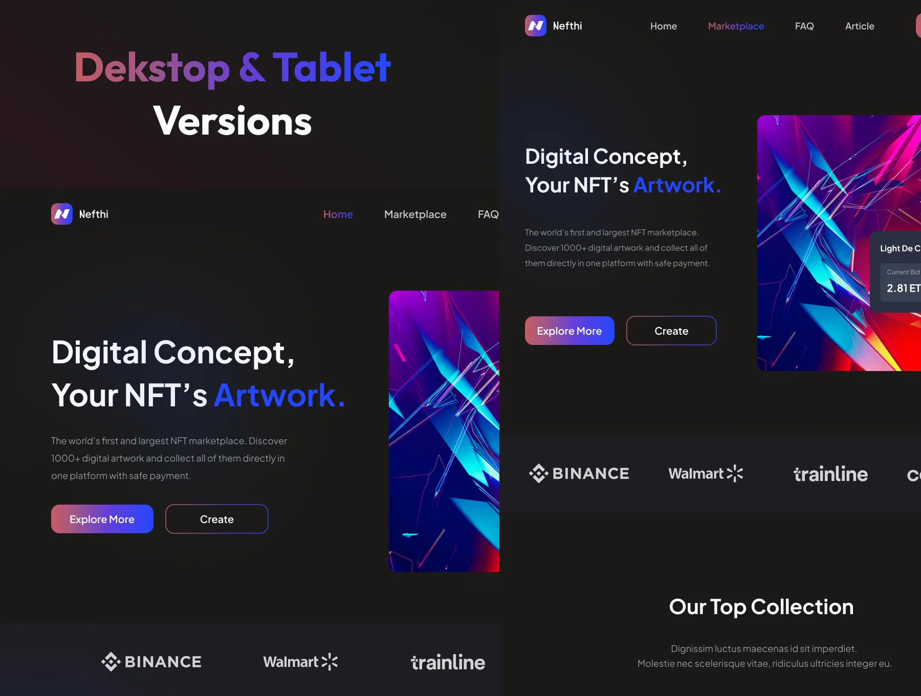 Nefthi - NFT Website UI Kit 4