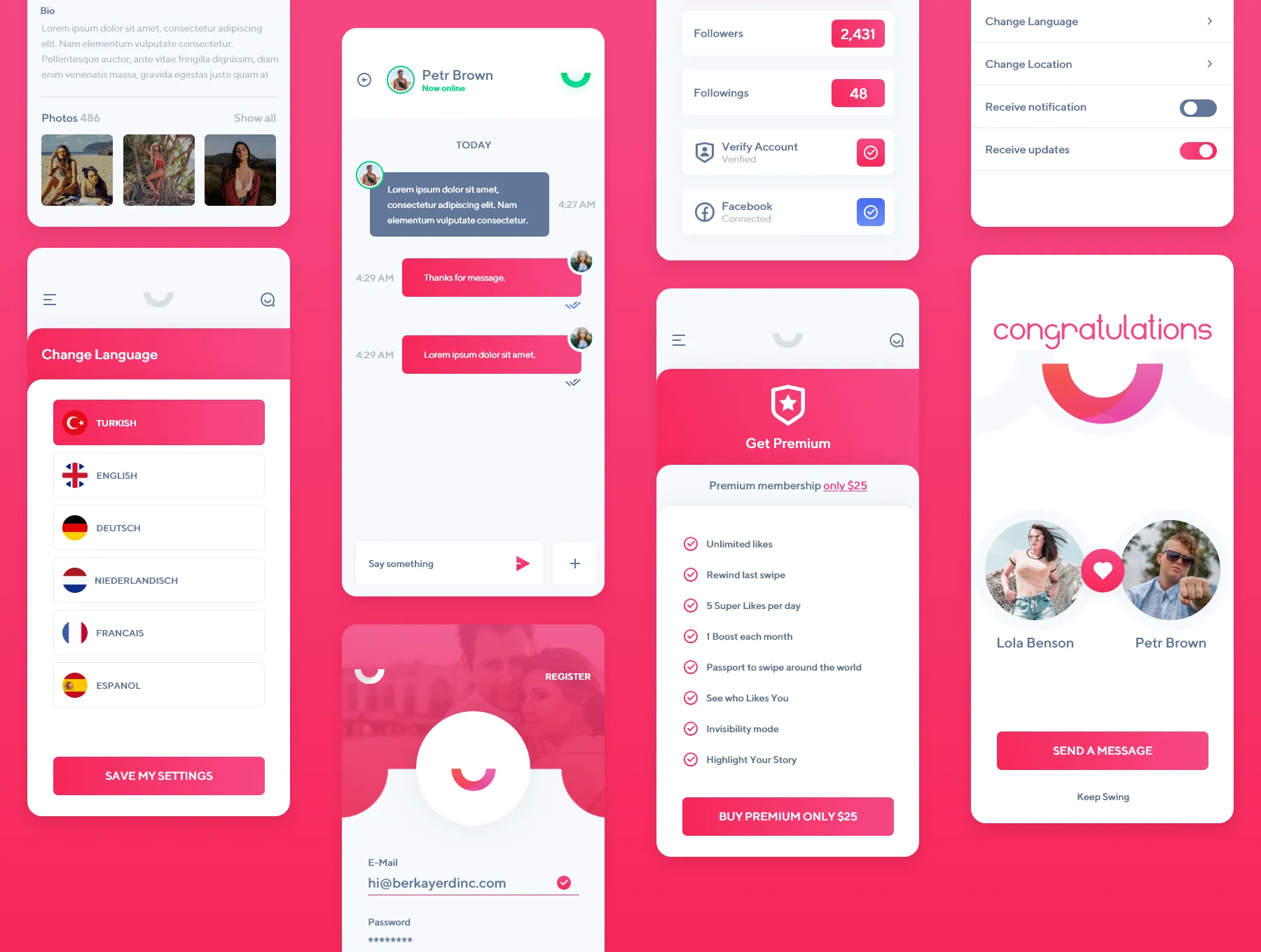 Nema Dating App UI Kit 5