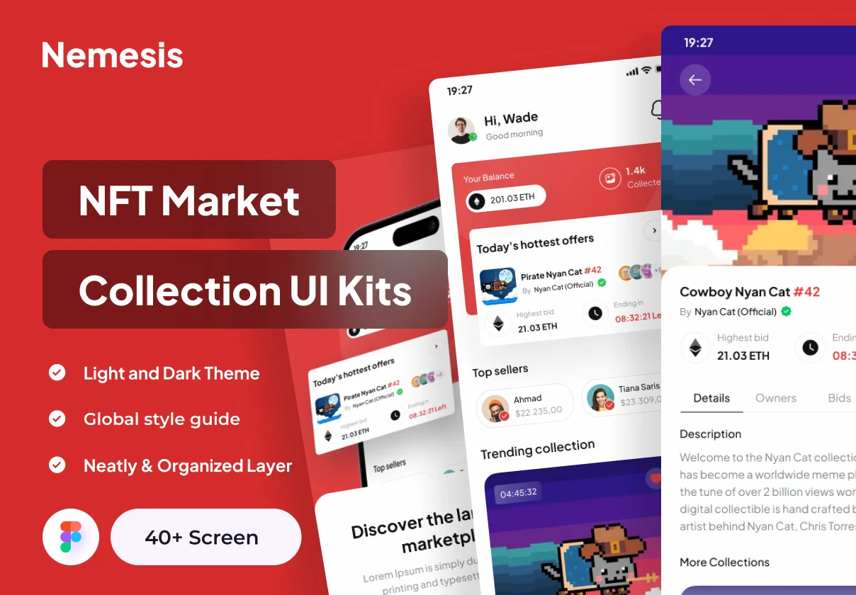 Nemesis - NFT Market Collection Apps UI Kits