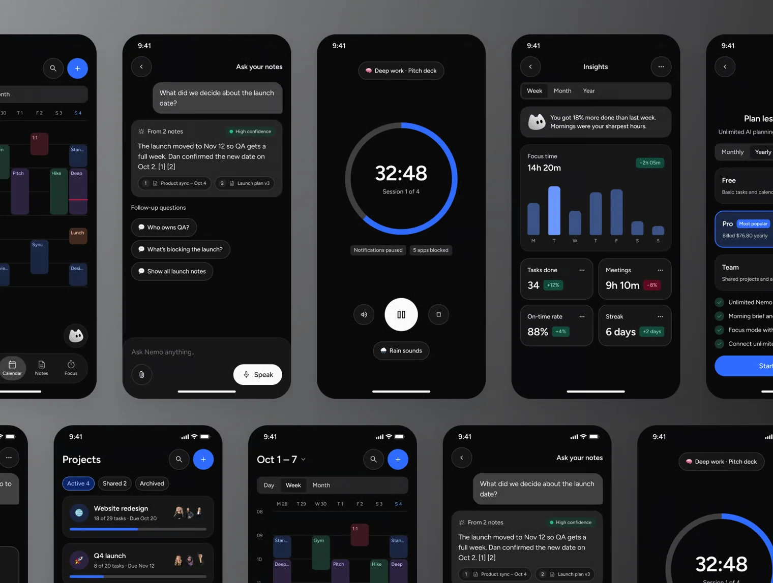 Nemo – AI Assistant Mobile UI Kit (Dark & Light) 6