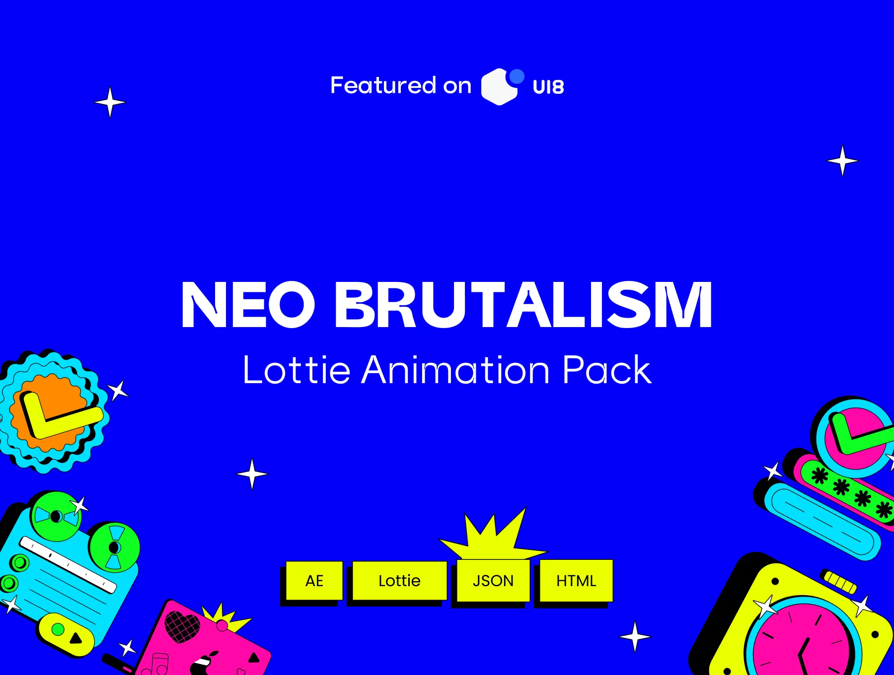 Neo Brutalism Lottie Animation Pack