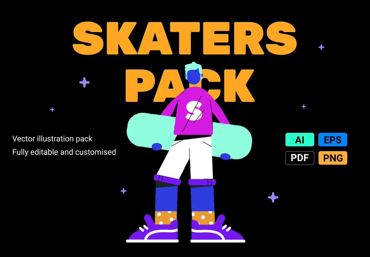 Neon skaters set