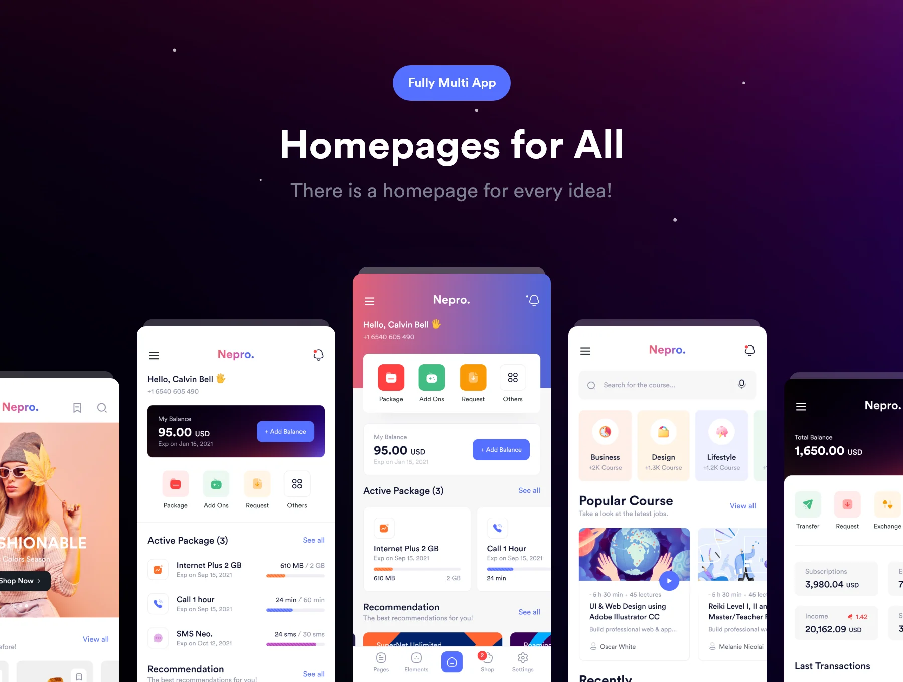 Nepro – Multipurpose Mobile HTML5 Template 🚀 4