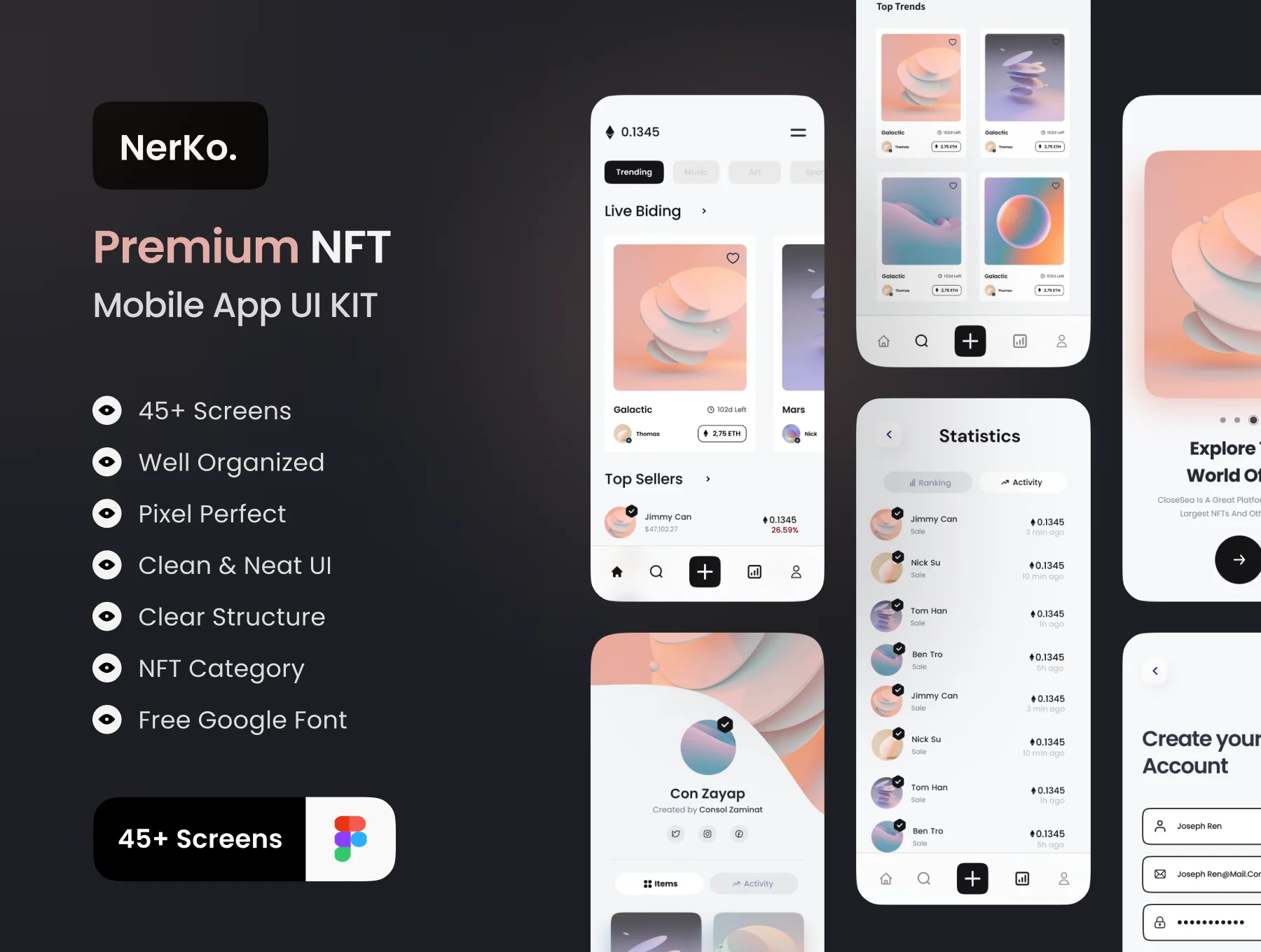 Nerko - NFT Market App UI KIT