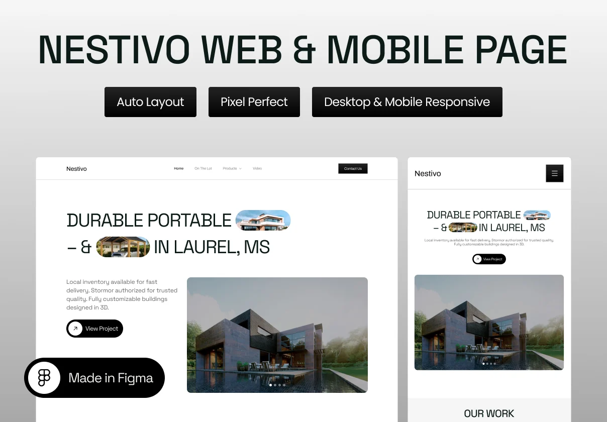 Nestivo web & mobile page