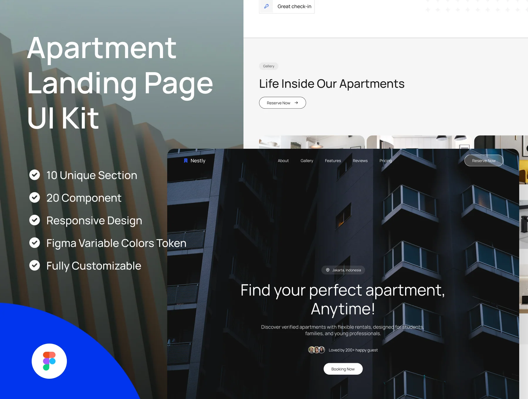 Nestly - Apartment Landing Page UI Kit