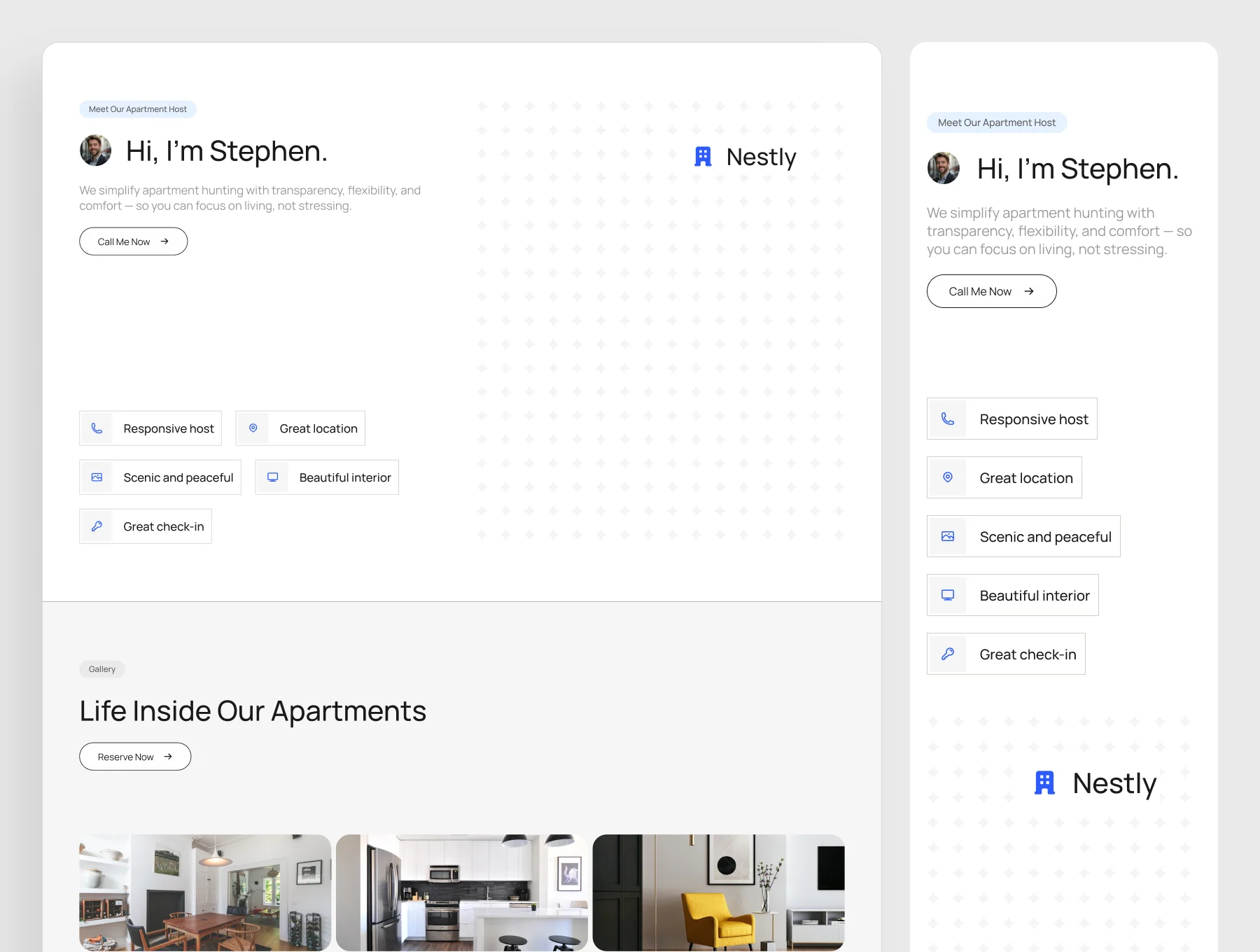 Nestly - Apartment Landing Page UI Kit 4