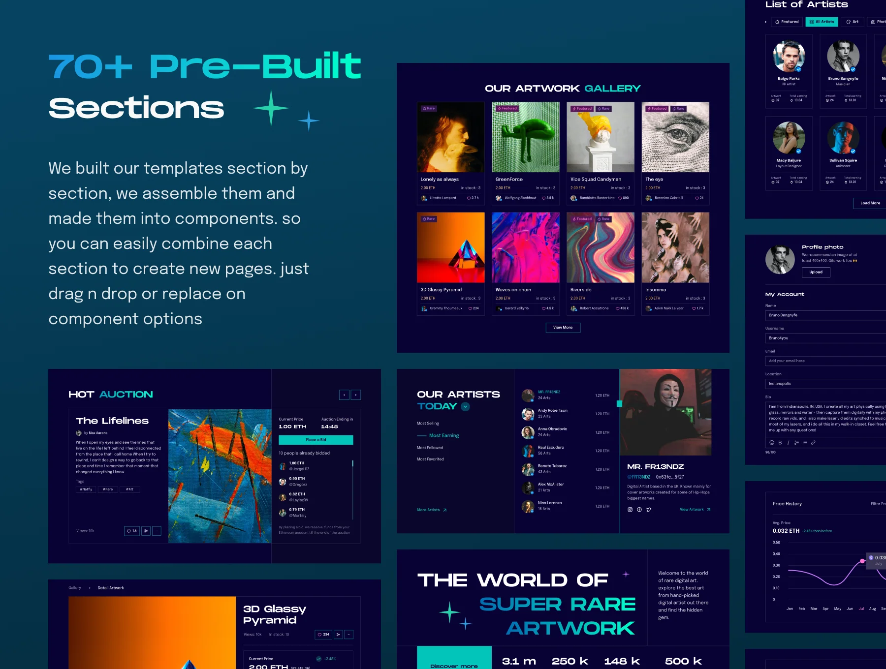 Netfly - NFT Marketplace Web UI Design Kit 3