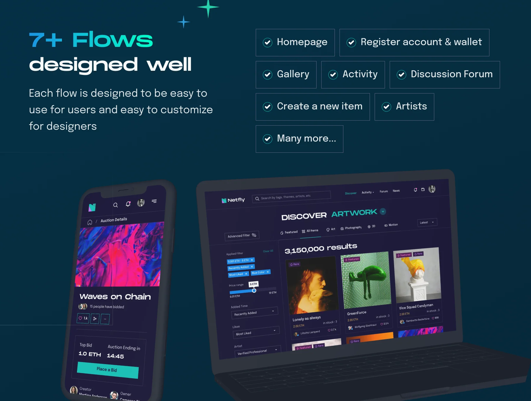 Netfly - NFT Marketplace Web UI Design Kit 4