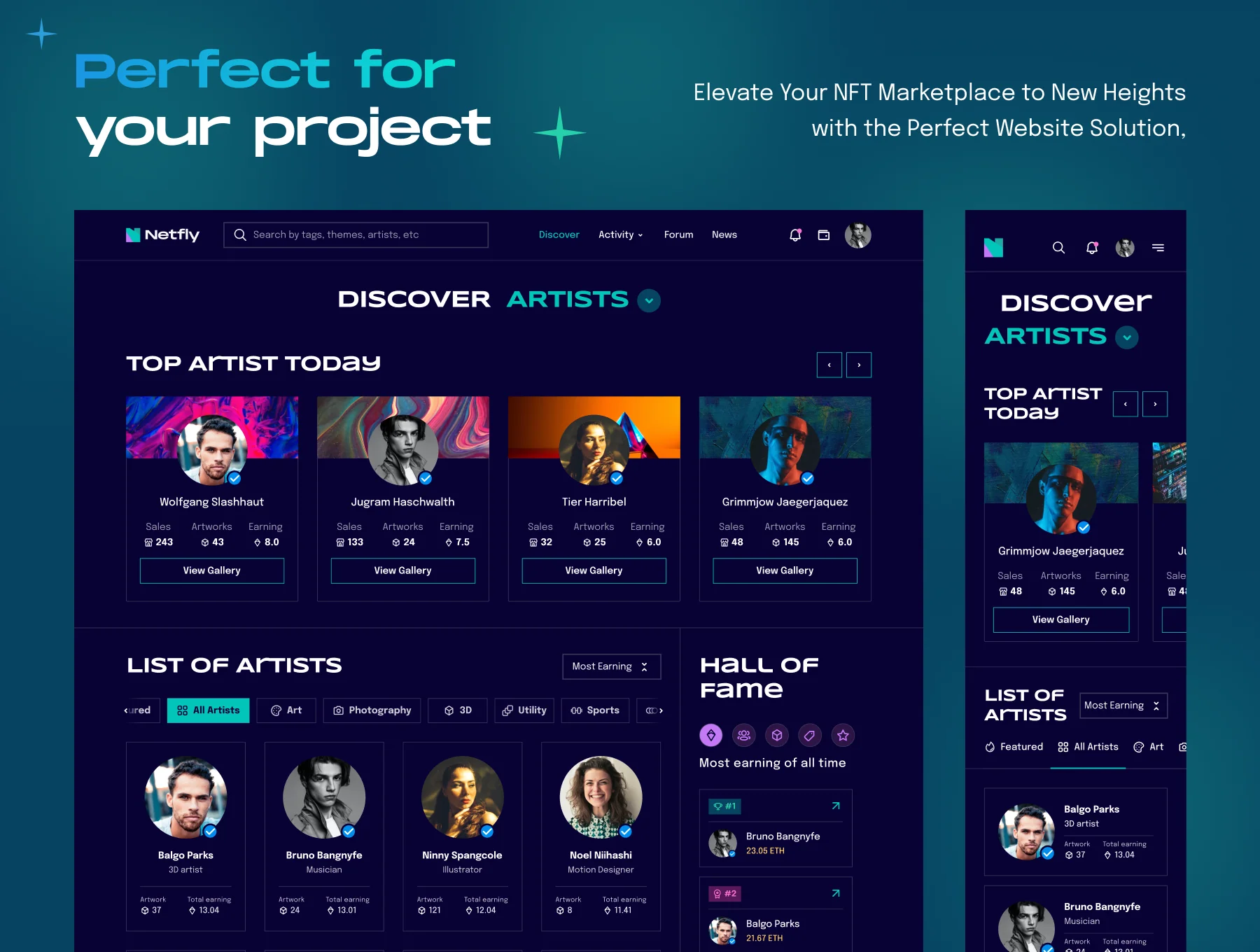 Netfly - NFT Marketplace Website Template 2