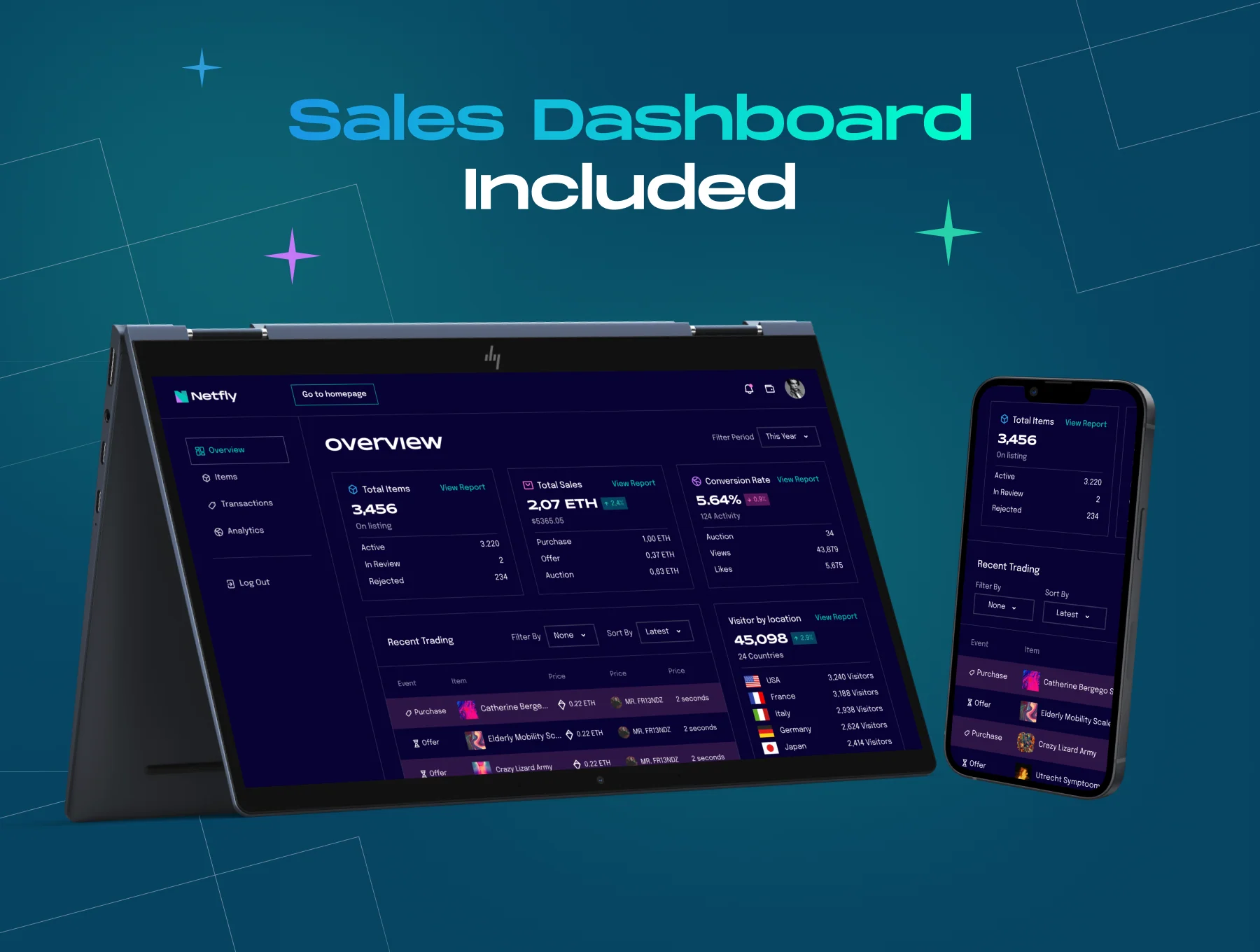 Netfly - NFT Marketplace Website Template 6