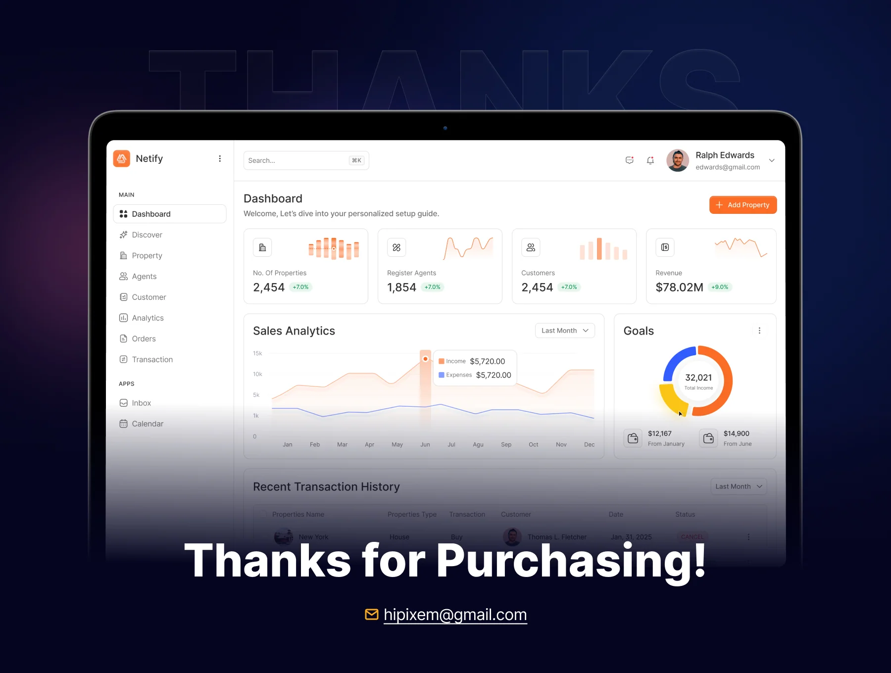 Netify - Real Estate Admin Dashboard UI Kit 8
