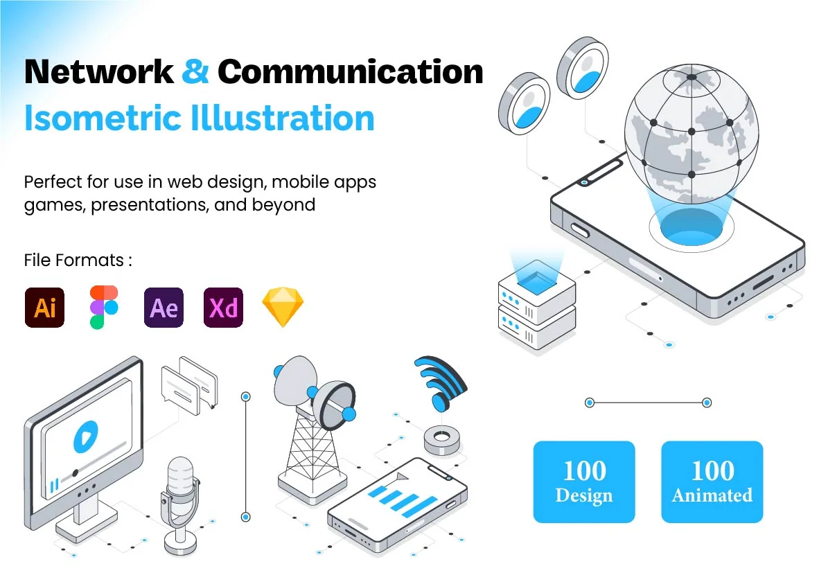 Network and Communication Animations & illustrations