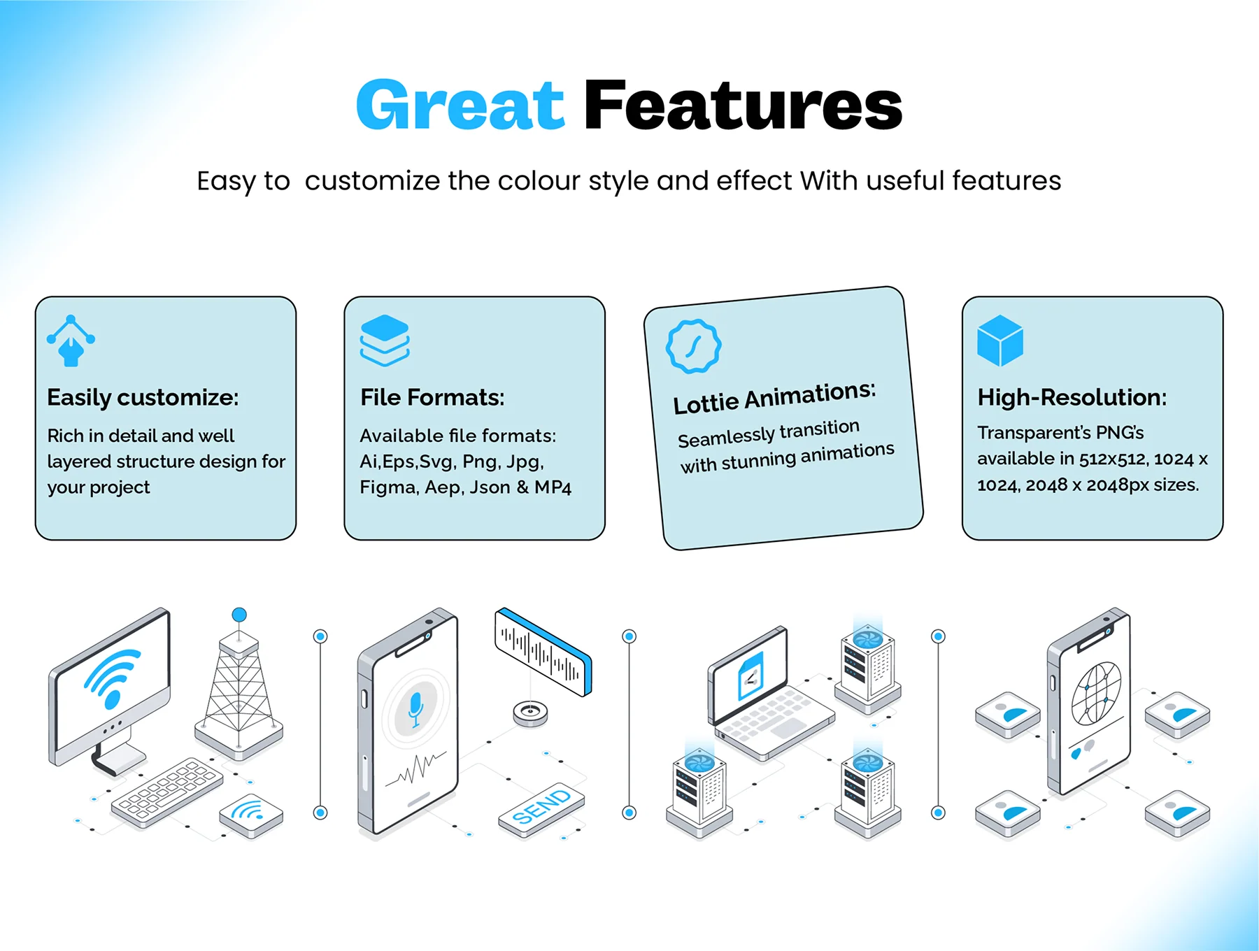 Network and Communication Animations & illustrations 2