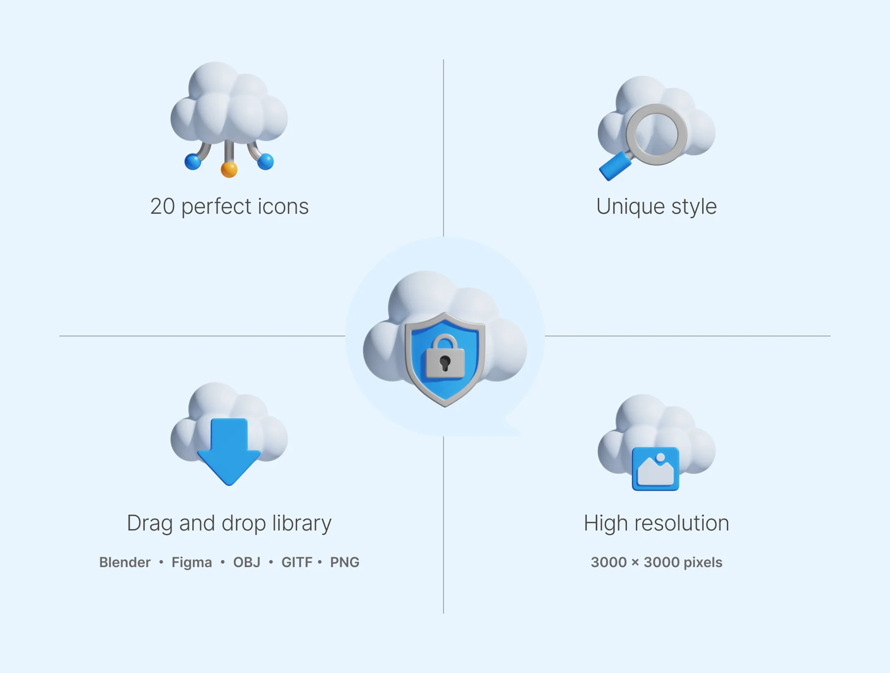 Network & Cloud Technology 3D Icon 2