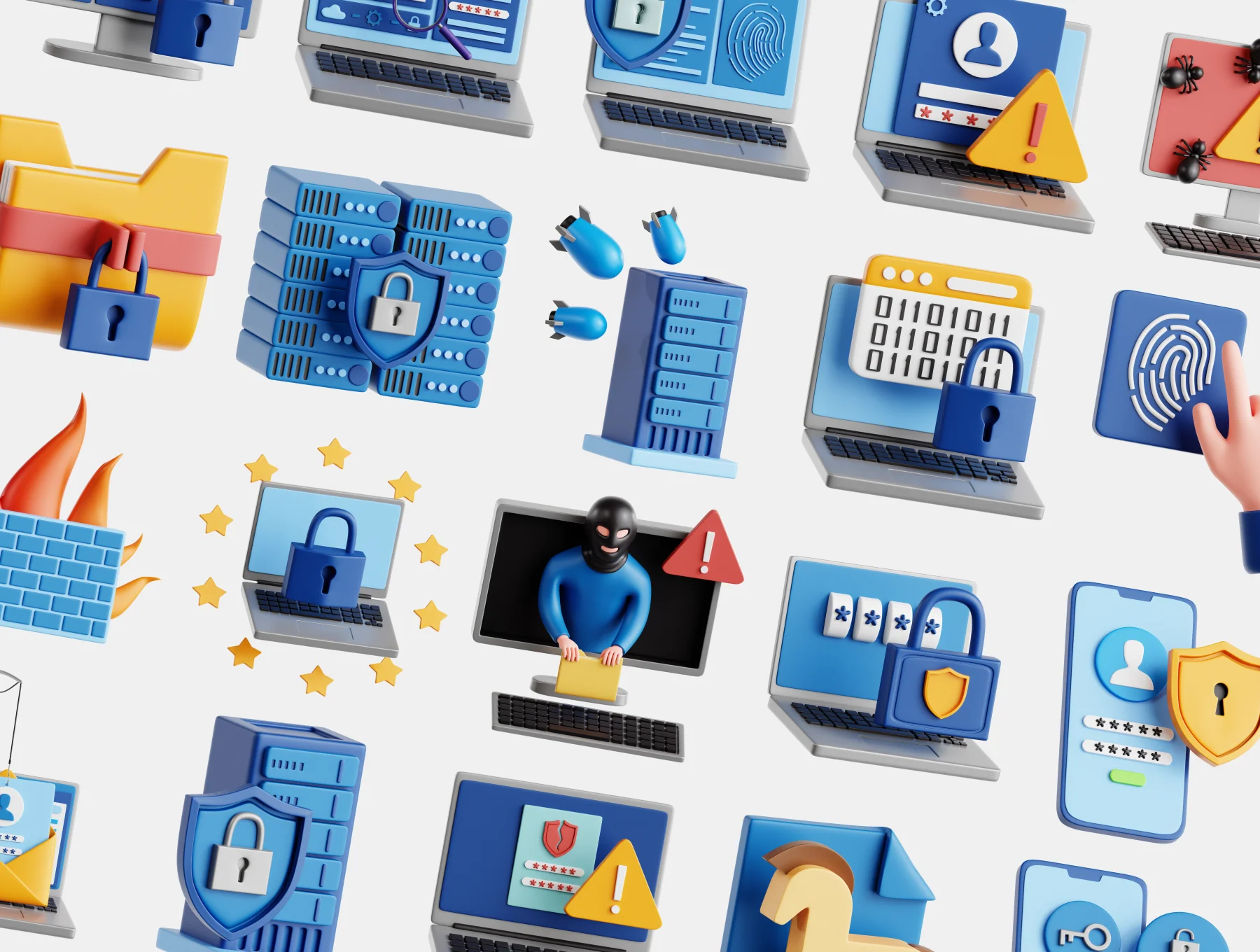 Network Security 3D Icons 5