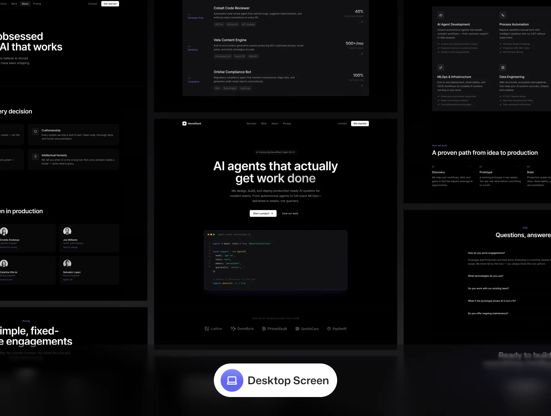 NeuralStack – AI SaaS Tech Portfolio UI Kit 4