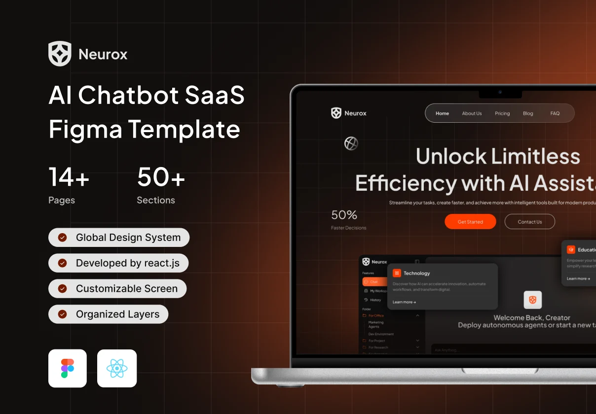 Neurox - AI Chatbot & SaaS Landing Page