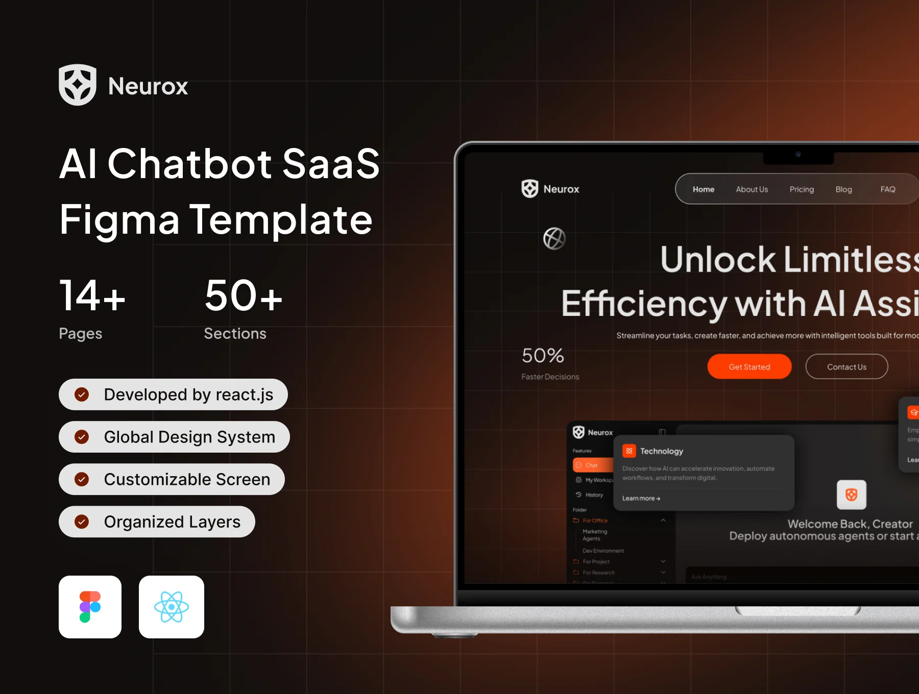 Neurox - AI Chatbot & SaaS Landing Page