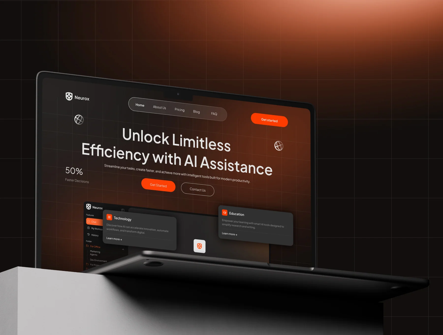 Neurox - AI Chatbot & SaaS Landing Page 7